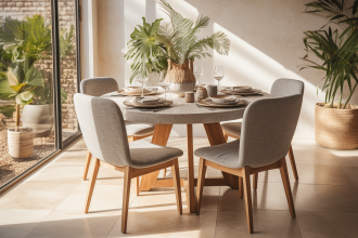 Table en céramique moderne avec design épuré et élégant