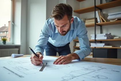 Architecte consultant des plans techniques de construction conformes à la norme NF P01-012 pour maison individuelle