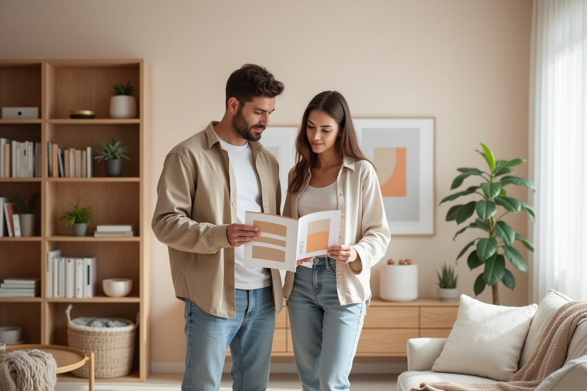 Jeune couple discutant d