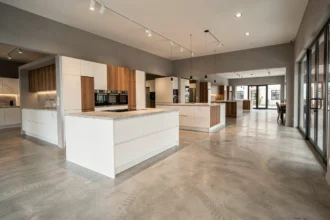 Showroom de cuisinistes dans la Somme avec plusieurs expositions de cuisines modernes équipées