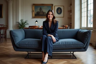Canapé élégant de Roche Bobois alliant confort et design raffiné