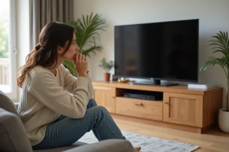 Meuble TV moderne en bois avec espace de rangement élégant