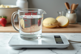 Verre mesure d'eau de 400 ml avec balance de cuisine